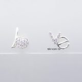Bông Tai Bạc Nữ S925 Kiểu Nụ Chữ Love Dễ Thương H2410220080