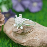 Nhẫn Bạc Nữ Teen Hình Con Rùa Đính Đá N2408280037
