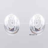 Bông Tai Bạc Nữ S925  Kiểu Nụ Hình Bầu Dục Dày Dặn Chắc Chắn H2410230079