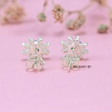 Bông Tai Bạc Nữ Kiểu Nụ Hoa 8 Cánh Đá Xanh Dương Nổi Bật H2410230013