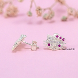 Bông Tai Bạc Cho Bé Kiểu Nụ Mặt Mèo Kitty H2410220039