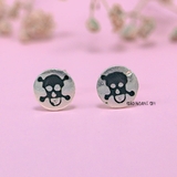 Bông Tai Bạc Nữ  Kiểu Nụ Hình Đầu Lâu Cho Cô Nàng Cá Tính H2410220102