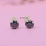 Bông Tai Bạc Nữ Kiểu Nụ Đá Đen Tròn Nhỏ Xinh H2410220052