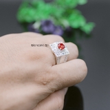 Nhẫn Bạc Nam Phong Thủy Đá Đỏ N2408080009