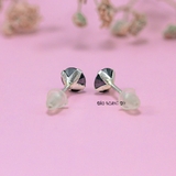 Bông Tai Bạc Nữ Kiểu Nụ Đá Đen Tròn Nhỏ Xinh H2410220052