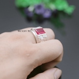 Nhẫn Bạc Nam Phong Thủy Đá Đỏ N2408080011