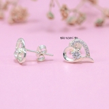 Bông Tai Bạc Nữ S925  Kiểu Nụ Hình Trái Tim Lệch Trẻ Trung H2410230007