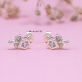 Bông Tai Bạc Nữ S925  Kiểu Nụ Hình Cành Hoa Trẻ Trung Duyên Dáng H2410230010