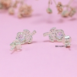 Bông Tai Bạc Nữ S925  Kiểu Nụ Hình Cành Hoa Trẻ Trung Duyên Dáng H2410230010