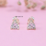 Bông Tai Bạc Nữ Kiểu Nụ Đá Trắng Hình Trái Tim  H2410220057