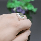 Nhẫn Bạc Nam Phong Thủy Đá Xanh Lục N2408080019