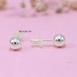 Bông Tai Bạc Kiểu Nụ Tròn Trơn 2 Size