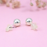 Bông Tai Bạc Kiểu Nụ Tròn Trơn 2 Size