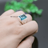 Nhẫn Bạc Nam Phong Thủy Đá Xanh Dương N2408200002