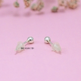 Bông Tai Bạc Kiểu Nụ Tròn Trơn 2 Size