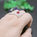 Nhẫn Bạc Nam Phong Thủy Đá Đỏ N2408080015