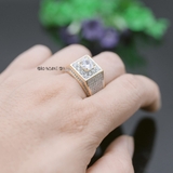 Nhẫn Bạc Nam Phong Thủy Đá Trắng Mạ Vàng N2408200042