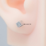 Bông Tai Bạc Nữ S925 Kiểu Nụ Hình Hộp Chữ LOVE Nhỏ Xinh  H2410220078