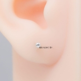 Bông Tai Bạc Kiểu Nụ Tròn Trơn 2 Size