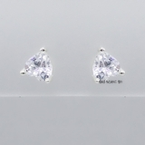 Bông Tai Bạc Nữ Kiểu Nụ Đá Trắng Hình Trái Tim  H2410220057