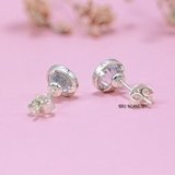 Bông Tai Bạc Nữ S925 Kiểu Nụ Hoa 4 Cánh Đơn Giản Tinh Tế H2410220058