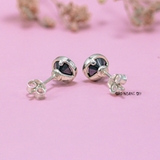 Bông Tai Bạc Nữ S925 Kiểu Nụ Hoa 4 Cánh Đơn Giản Tinh Tế H2410220059