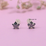 Bông Tai Bạc Nữ Kiểu Nụ Đá Đen Hình Ngôi Sao