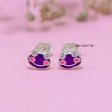 Bông Tai Bạc Cho Bé S925 Kiểu Nụ Hoàng Tử Ếch Tím H2410220042