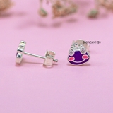 Bông Tai Bạc Cho Bé S925 Kiểu Nụ Hoàng Tử Ếch Tím H2410220042