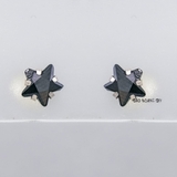 Bông Tai Bạc Nữ Kiểu Nụ Đá Đen Hình Ngôi Sao