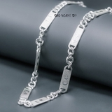 Dây Chuyền Bạc Nam Kiểu Dẹt Hình Trăng Sao D2411210004