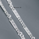 Dây Chuyền Bạc Nam Kiểu Dẹt Hình Trăng Sao D2411210004