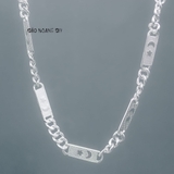 Dây Chuyền Bạc Nam Kiểu Dẹt Hình Trăng Sao D2411210004