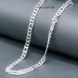 Dây Chuyền Bạc Nam Kiểu Dây Đơn Mix Mắt Dẹt Dài D2411160033