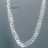 Dây Chuyền Bạc Nam Dây Đơn Mix Mắt Dài Khắc 3D D2411160035