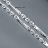 Dây Chuyền Bạc Nam Kiểu Mắt Xích Vuông Mix Sợi Đặc Dài D2411160034