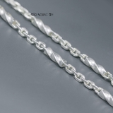 Dây Chuyền Bạc Nam Kiểu Sợi Xoắn Nhiều Size