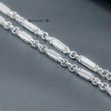 Dây Chuyền Bạc Nam Kiểu Ống Đúc Trụ Dài D2411210008