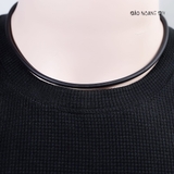 Dây Chuyền Da Nam Bọc Bạc Kiểu Trơn Đơn Giản D2411160026