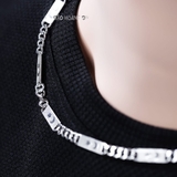 Dây Chuyền Bạc Nam Kiểu Dẹt Hình Trăng Sao D2411210004