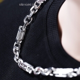 Dây Chuyền Bạc Nam Ống Đúc Cứng Cáp Kiểu Nam Tính Mạnh Mẽ D2411230007