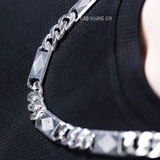 Dây Chuyền Bạc Nam Mắt Dẹt Kiểu Phay Quả Trám D2411230013