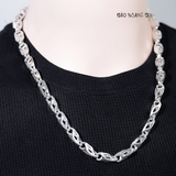 Dây Chuyền Bạc Nam Kiểu Ống Chéo Mắt To Chắc Chắn D2411230011