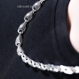 Dây Chuyền Bạc Nam Kiểu Ống Chéo Mắt To Chắc Chắn D2411230011