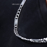 Dây Chuyền Bạc Nam Mắt Dẹt Phay Quả Trám Bản Vừa D2411230018