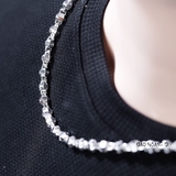 Dây Chuyền Bạc Nam Dáng Hạt Tròn Kiểu Phay Ít D2411230001