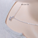 Dây Chuyền Bạc Nữ S990 Hoa 4 Cánh Đính Đá Tròn Xinh D2411130059