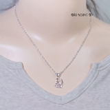 Dây Chuyền Bạc Nữ S990 Trái Tim Đá Lệch Cách Điệu Trẻ Trung D2411130033