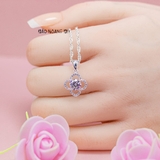 Dây Chuyền Bạc Nữ S990 Hoa 4 Cánh Đính Đá Tròn Xinh D2411130059