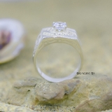 Nhẫn Bạc Nam Phong Thủy Đá Trắng N2408200011